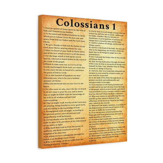 Scripture Walls Colossians 1 Gold Bible Verse Canvas Christian Wall Art Ready to Hang Unframed