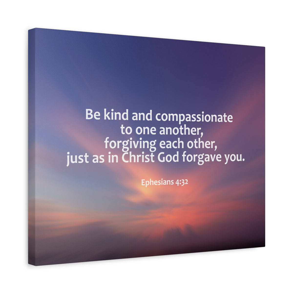 Scripture Canvas Kind and Compassionate Ephesians 4:32 Christian Wall Art Bible Verse Print Ready to Hang