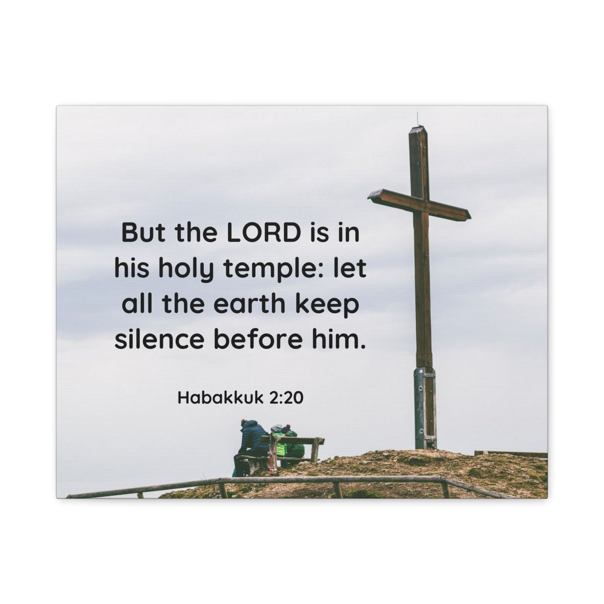 Scripture Canvas Holy Temple Habakkuk 2:20 Christian Wall Art Bible Verse Print Ready to Hang