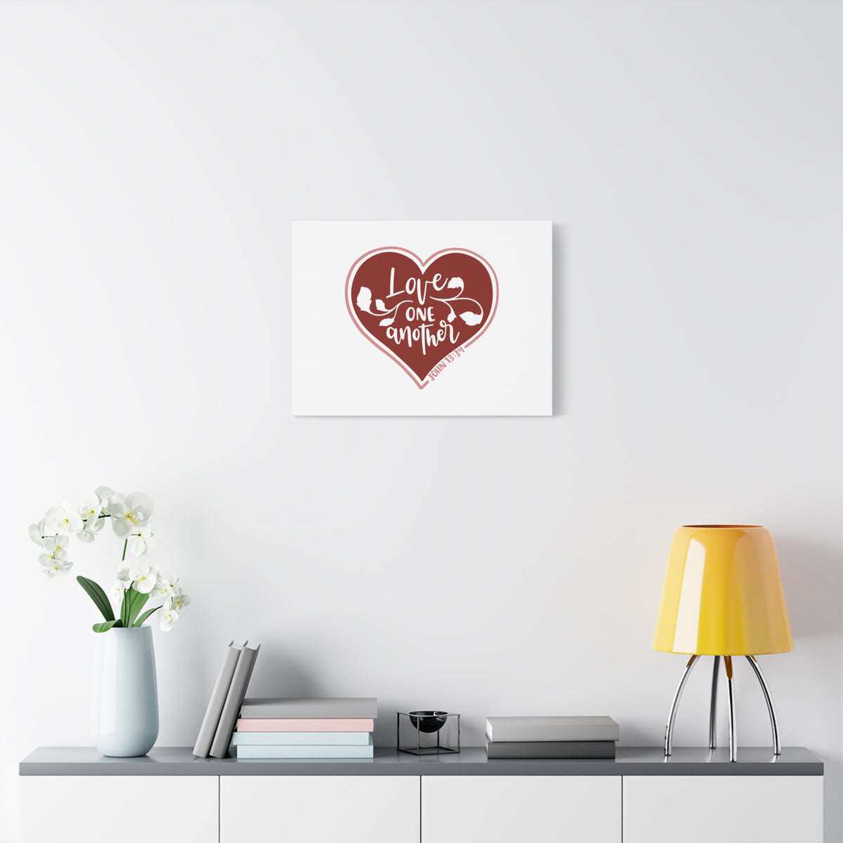 Scripture Canvas Love One Another John 13:34 Christian Wall Art Bible Verse Print Ready to Hang
