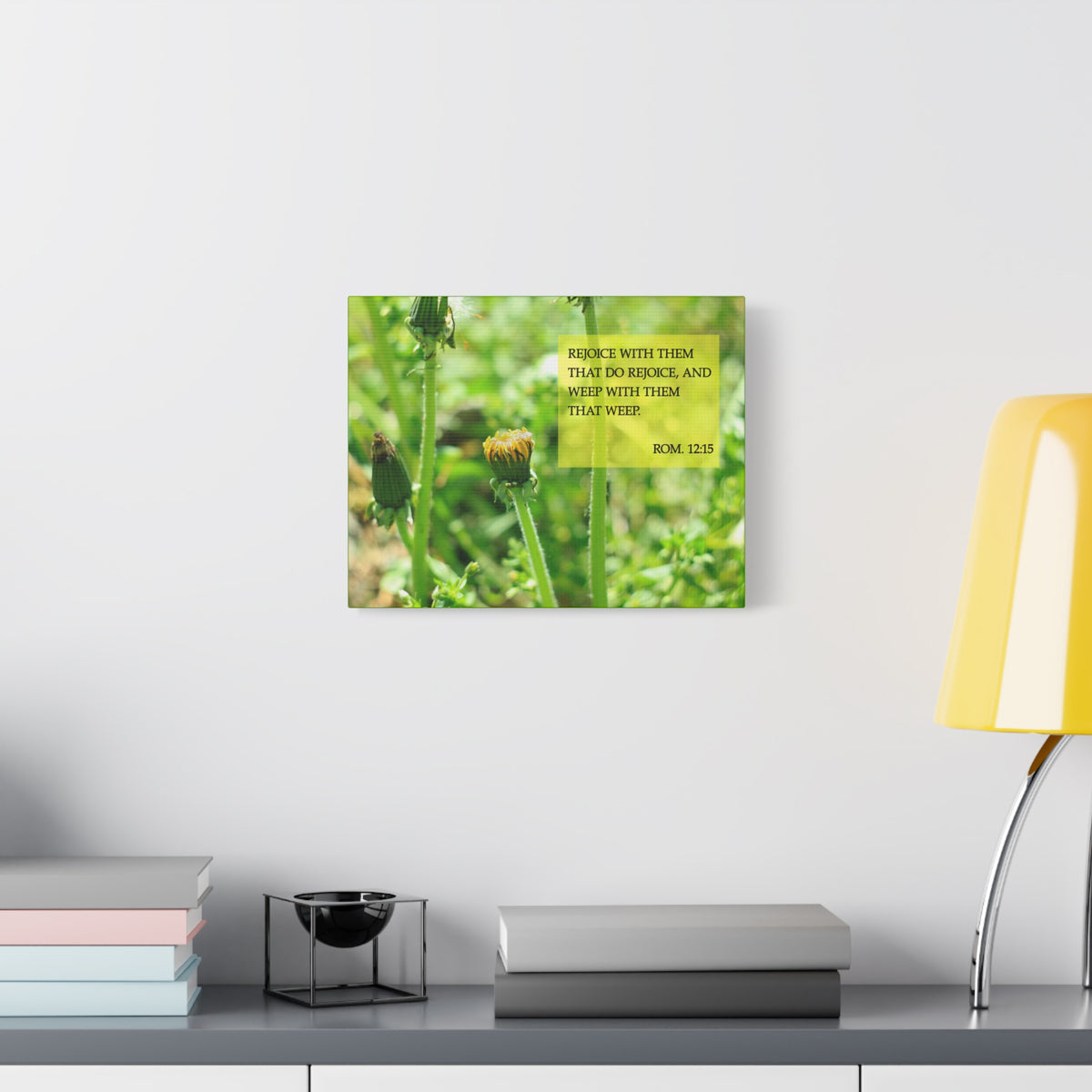 Scripture Canvas Rejoice With Them Rom 12:15 Christian Wall Art Bible Verse Print Ready to Hang