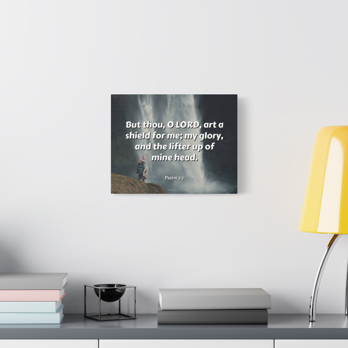 Scripture Canvas My Shield Psalm 3:3 Christian Wall Art Bible Verse Print Ready to Hang