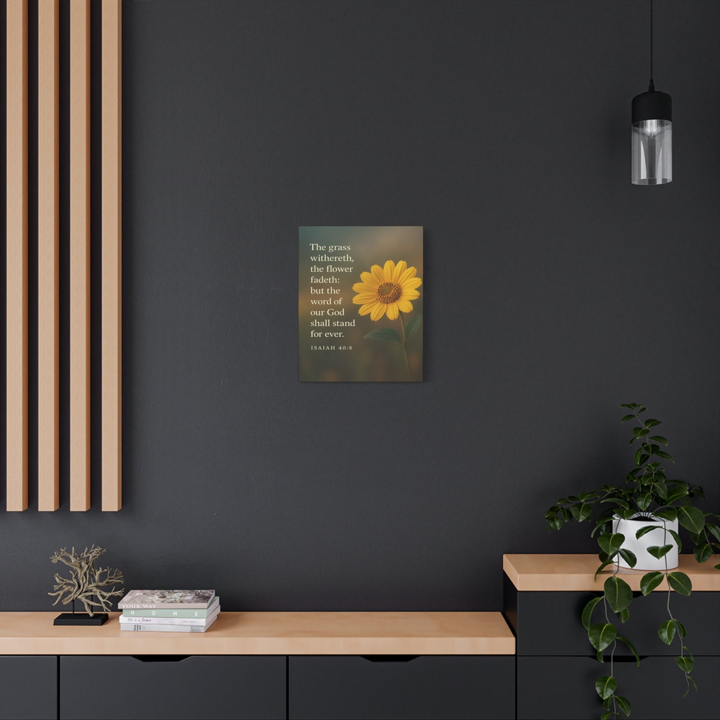 Bible Verse Canvas Isaiah 40:8 Christian Home Décor Wall Art Scripture Ready to Hang Faith Print