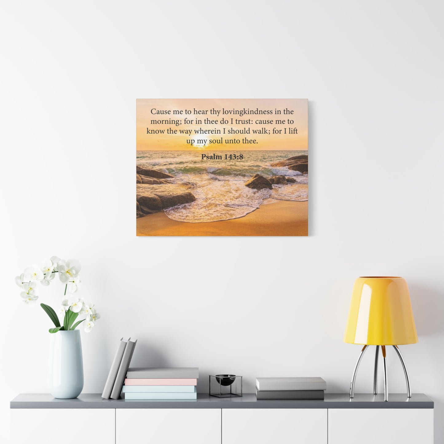 Bible Verse Canvas Lovingkindness Psalm 143:8 Christian Home Décor Wall Art Scripture Ready to Hang Faith Print