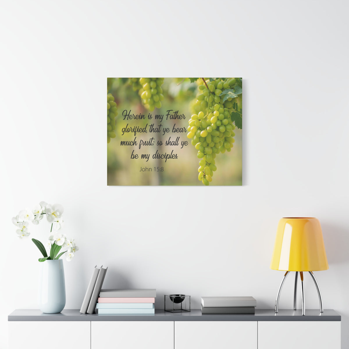 Scripture Canvas Herein is My Father 15:8 Christian Wall Art Bible Verse Print Ready to Hang