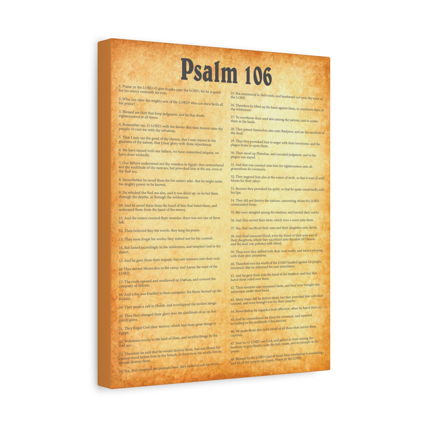 Scripture Walls Psalm 106 Gold Bible Chapter Canvas Christian Wall Art Ready to Hang