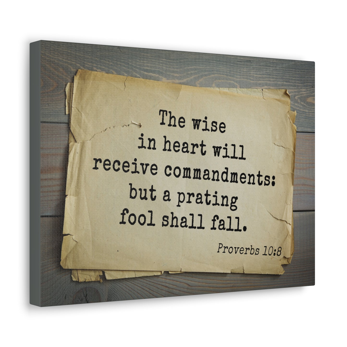 The Wise Proverbs 10:8 Christian Wall Art Bible Verse Print Ready to Hang