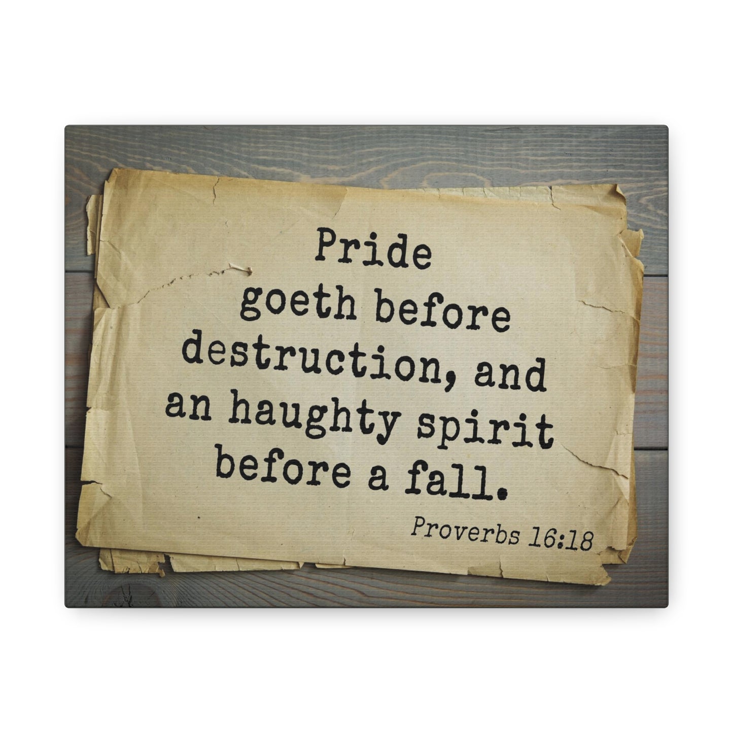 Before A Fall Proverbs 16:18 Bible Verse Canvas Christian Wall Art Bible Verse Print Ready To Hang
