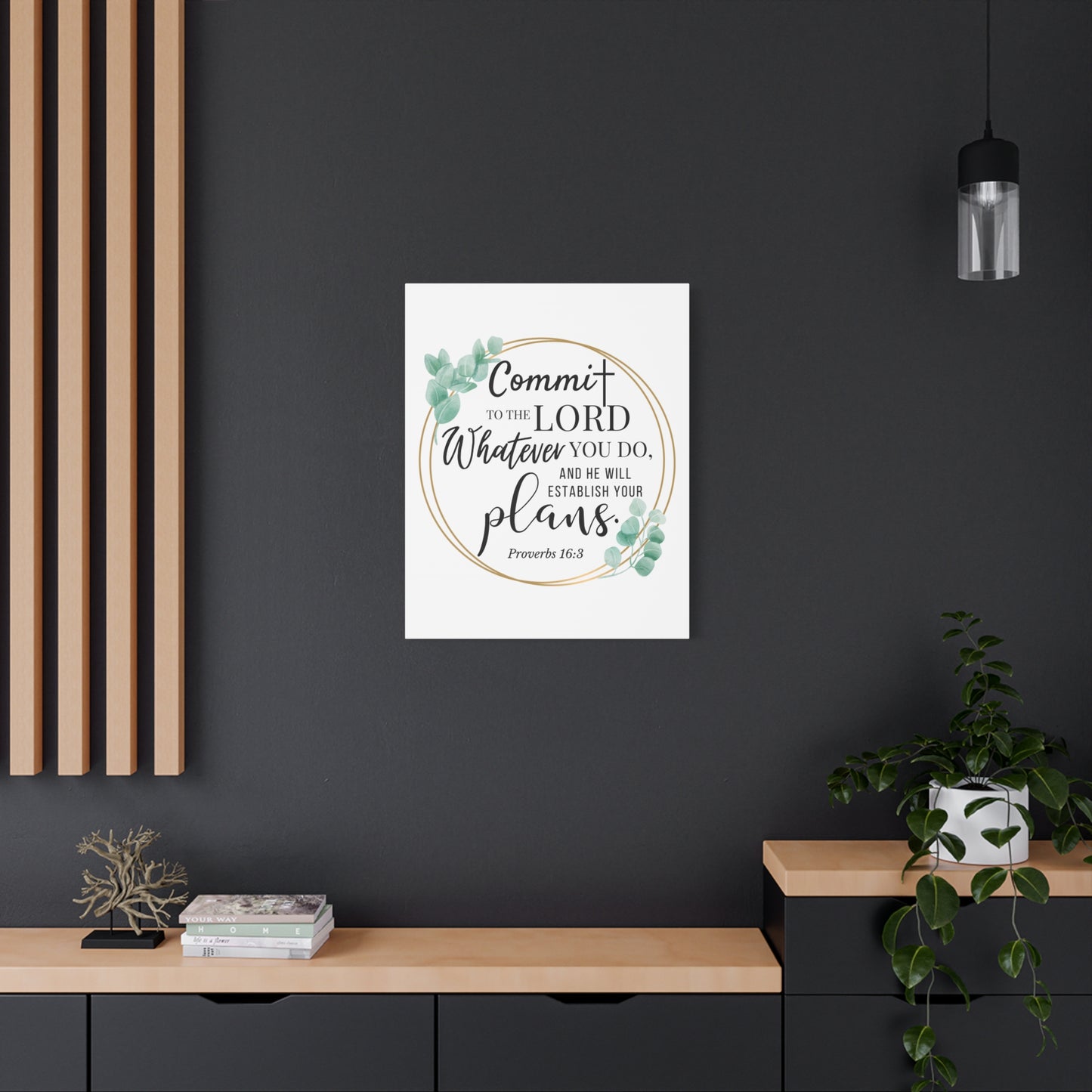 Scripture Walls Proverbs 16:3 Commit to the Lord Bible Verse Canvas Christian Wall Art Ready to Hang Unframed