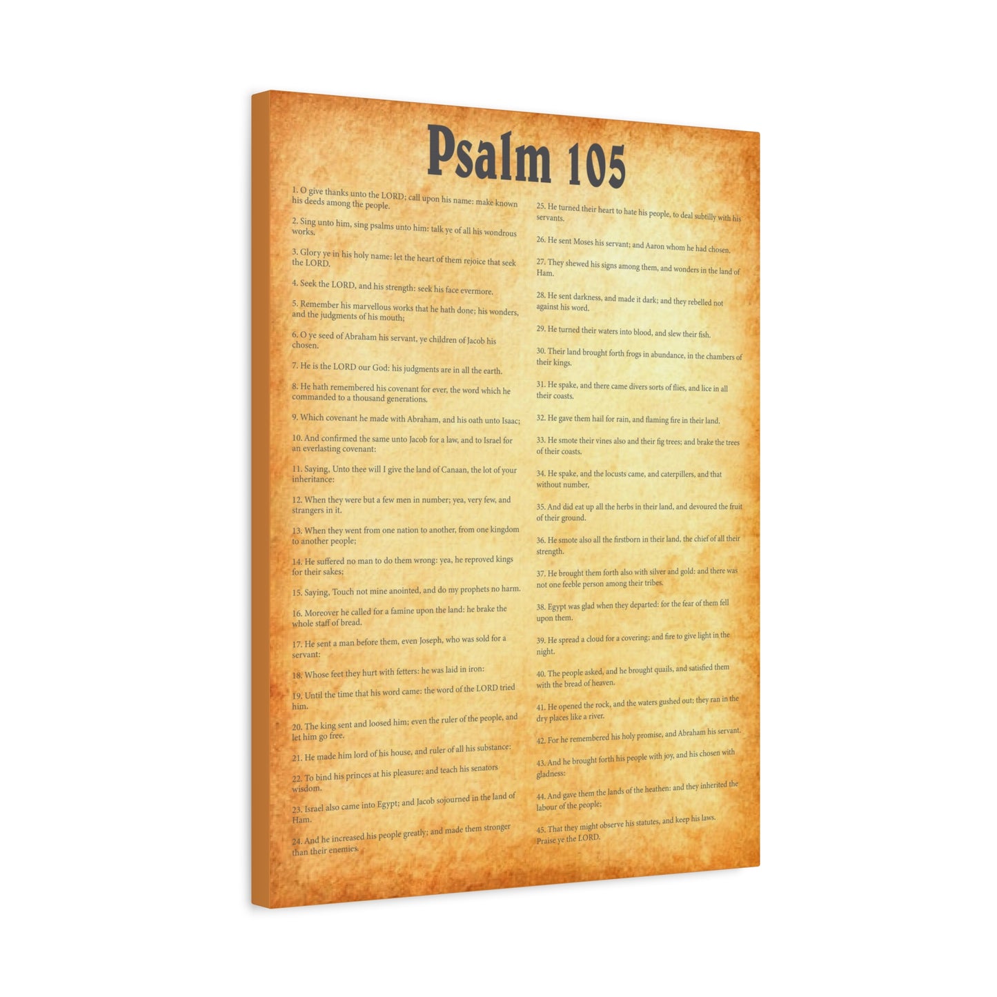 Scripture Walls Psalm 105 Gold Bible Chapter Canvas Christian Wall Art Ready to Hang