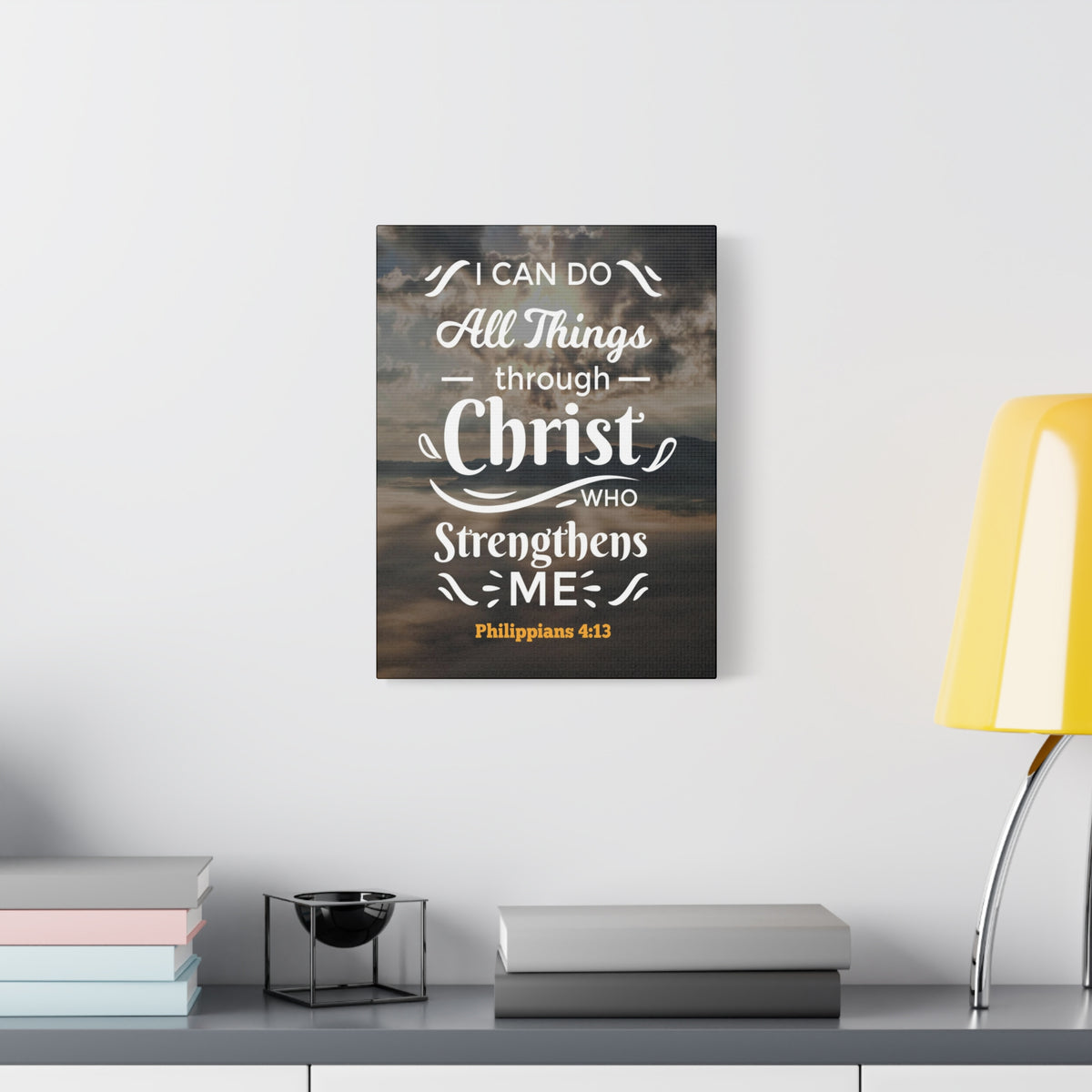 Scripture Canvas I Can Do Philippians 4:13 Christian Wall Art Bible Verse Print Ready to Hang