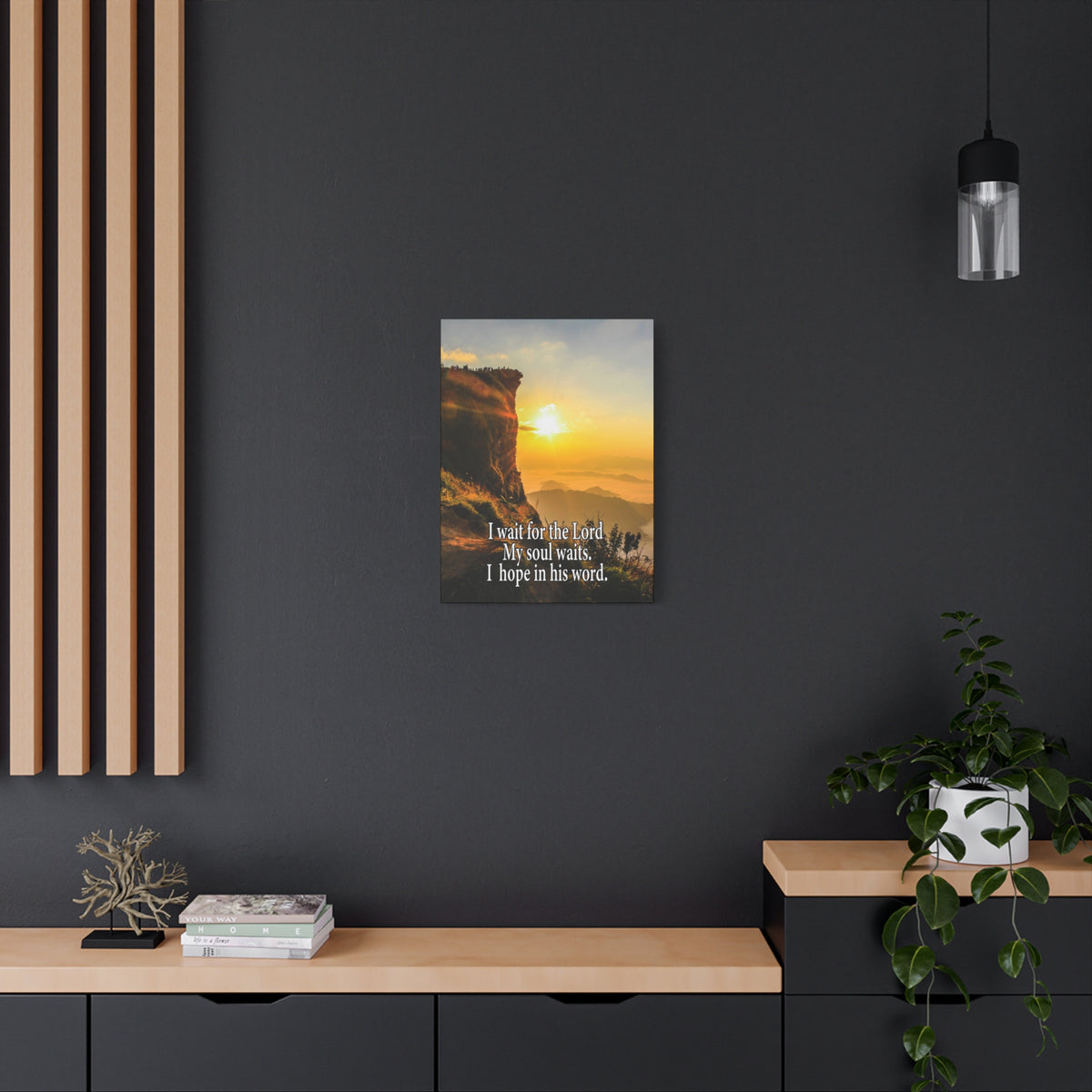 I Wait For The Lord Scripture Canvas I Wait For The Lord Psalm 130:5 Christian Wall Art Bible Verse Print Ready to Hang