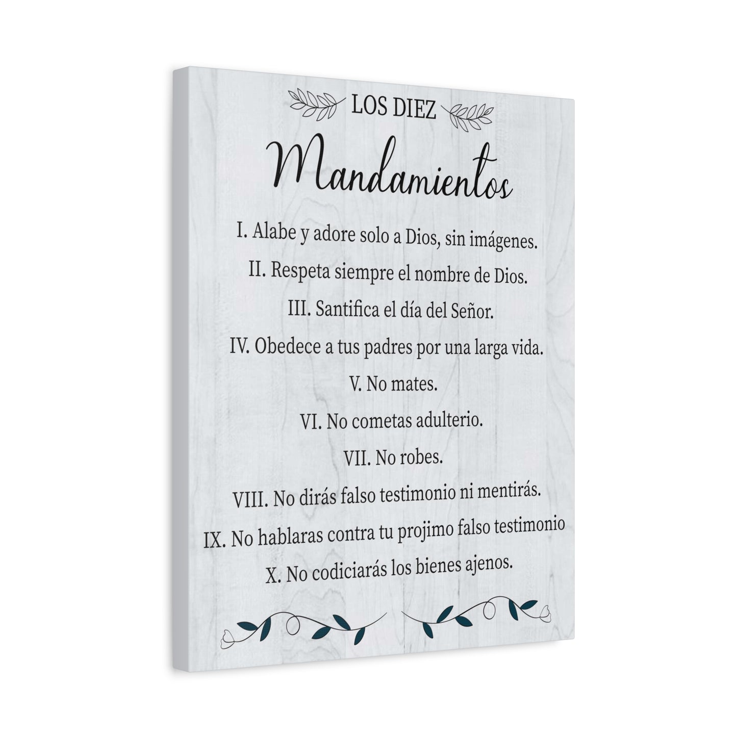Los Diez Mandamientos 10 Commandments Exodus 20:2-17 Spanish Portrait Christian Wall Art Bible Verse Print Ready to Hang