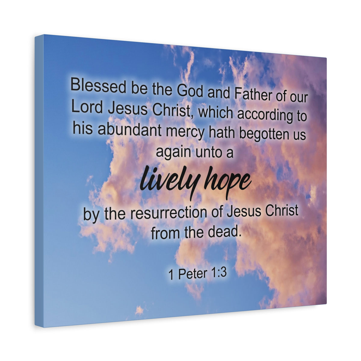 Scripture Canvas Lively Hope 1 Peter 1:3 Christian Wall Art Bible Verse Print Ready to Hang