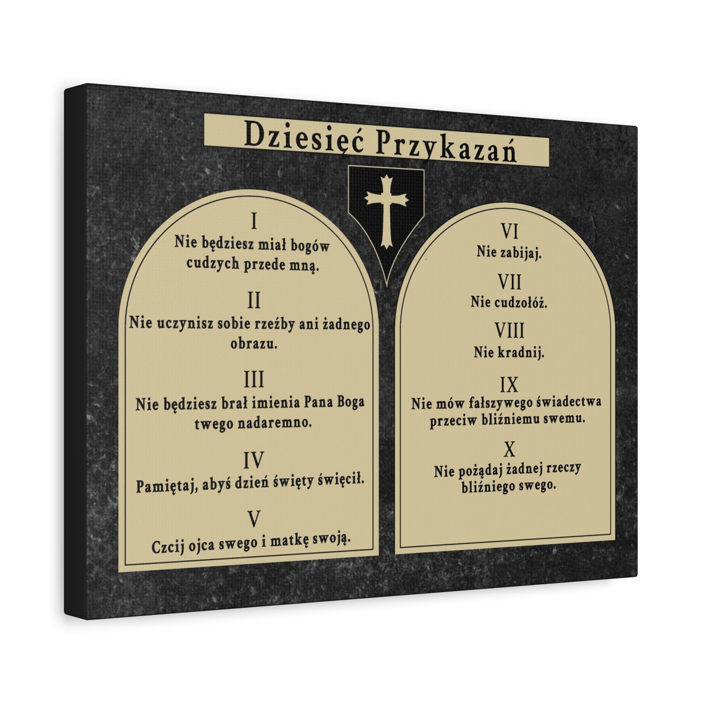 Scripture Walls Dziesięć Przykazań Ten Commandments Polish Bible Verse Canvas Christian Wall Art Ready to Hang Unframed