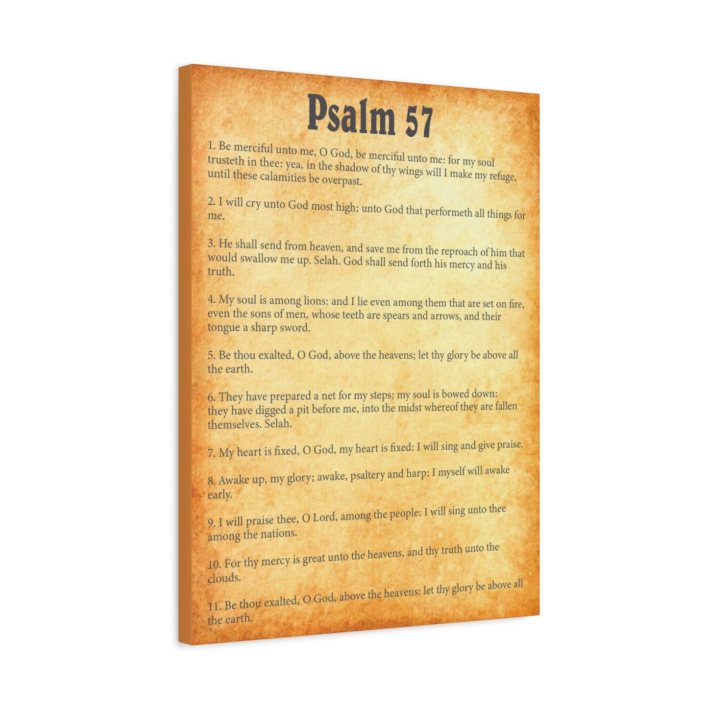 Scripture Walls Psalm 57 Gold Bible Chapter Canvas Christian Wall Art Ready to Hang
