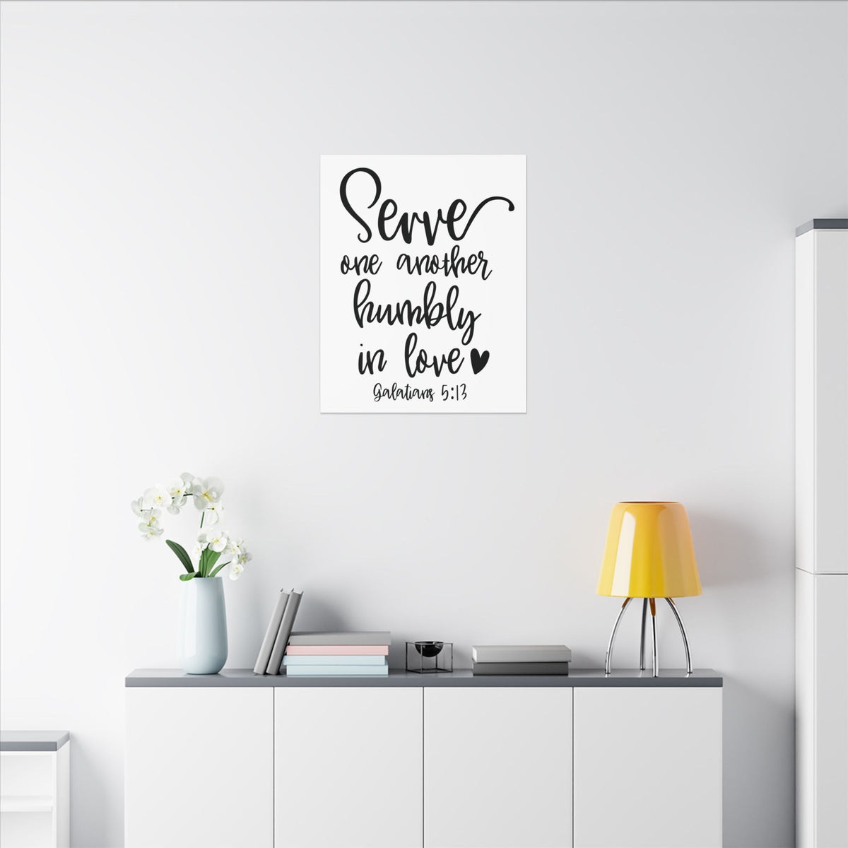 Scripture Canvas Serve One Another Galatians 5:13 Christian Wall Art Bible Verse Print Ready to Hang
