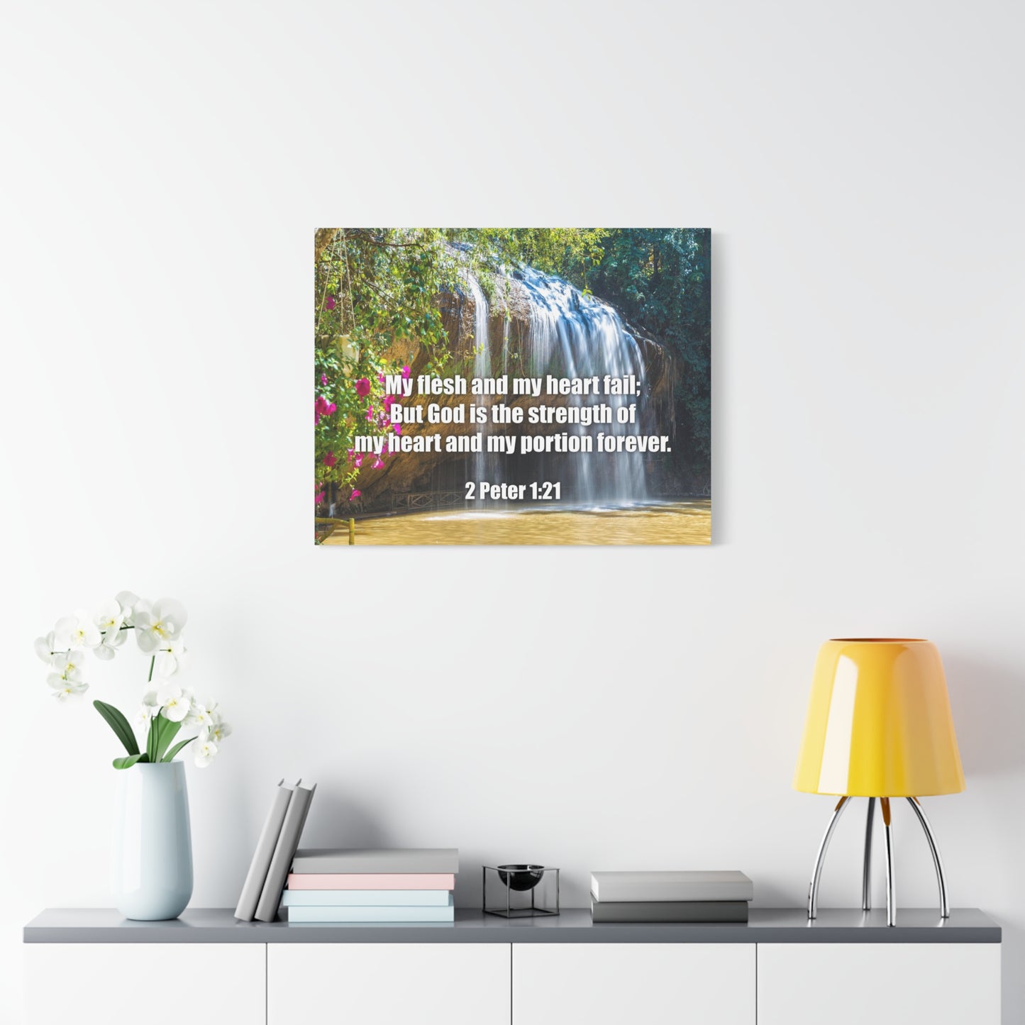 Scripture Canvas My Flesh and My Heart Psalm 73:26 Christian Wall Art Bible Verse Print Ready to Hang