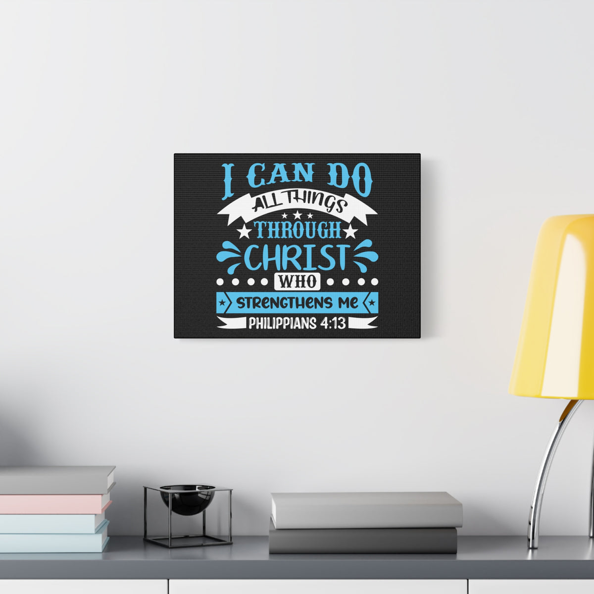 Scripture Canvas I Can Do All Things Philippians 4:13 Christian Wall Art Bible Verse Print Ready to Hang