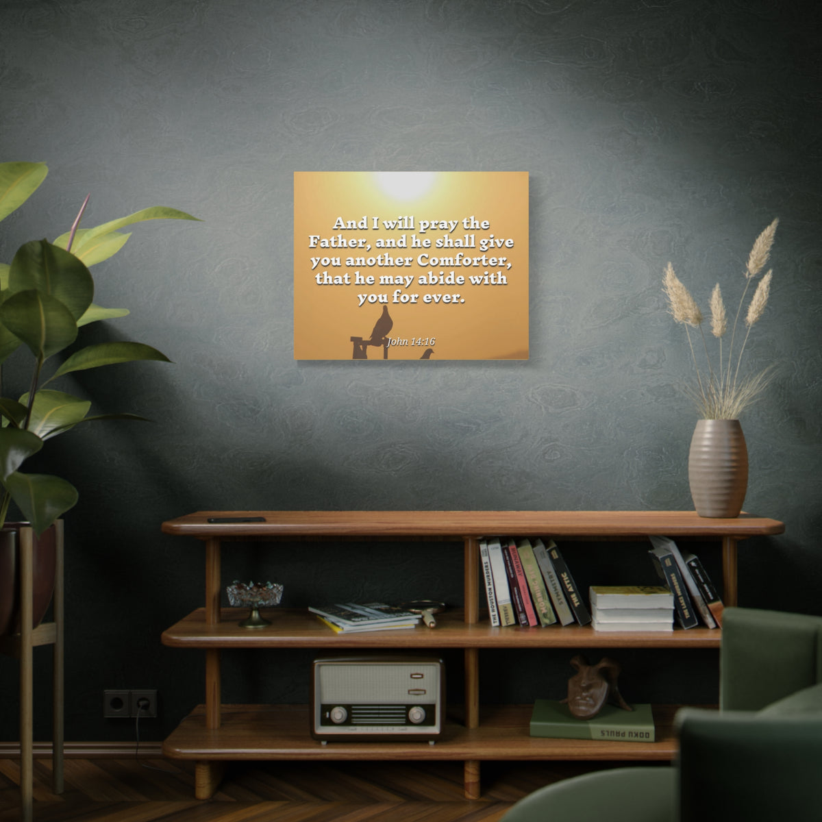 Scripture Canvas Pray The Father John 14:16 Christian Wall Art Bible Verse Print Ready to Hang