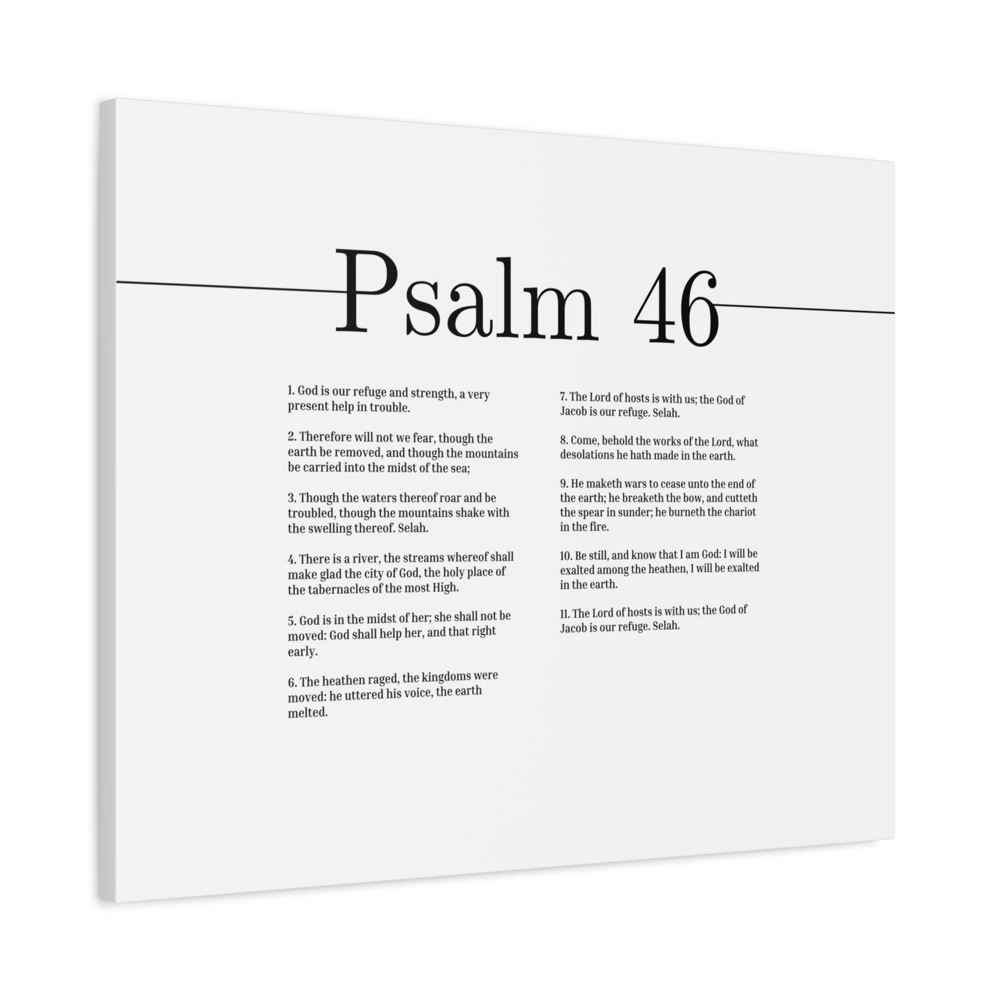 Scripture Canvas God Is Our Refuge And Strength Psalm 46 Christian Wall Art Bible Verse Print Ready to Hang