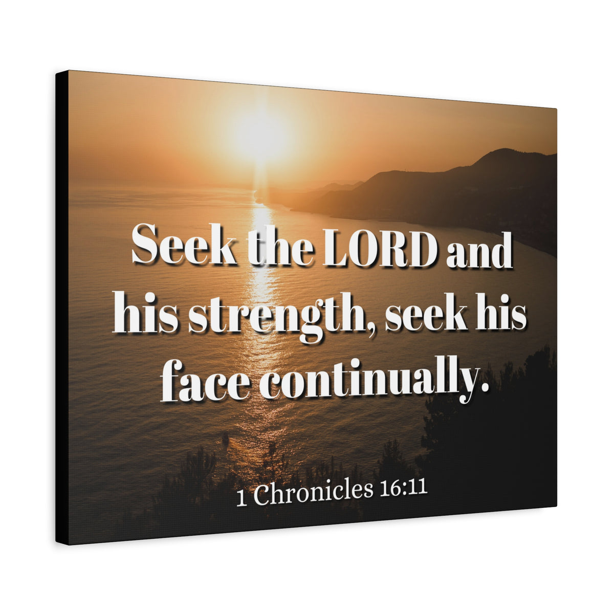 Scripture Canvas Seek The Lord Continually 1 Chronicles 16:11 Christian Wall Art Bible Verse Print Ready to Hang