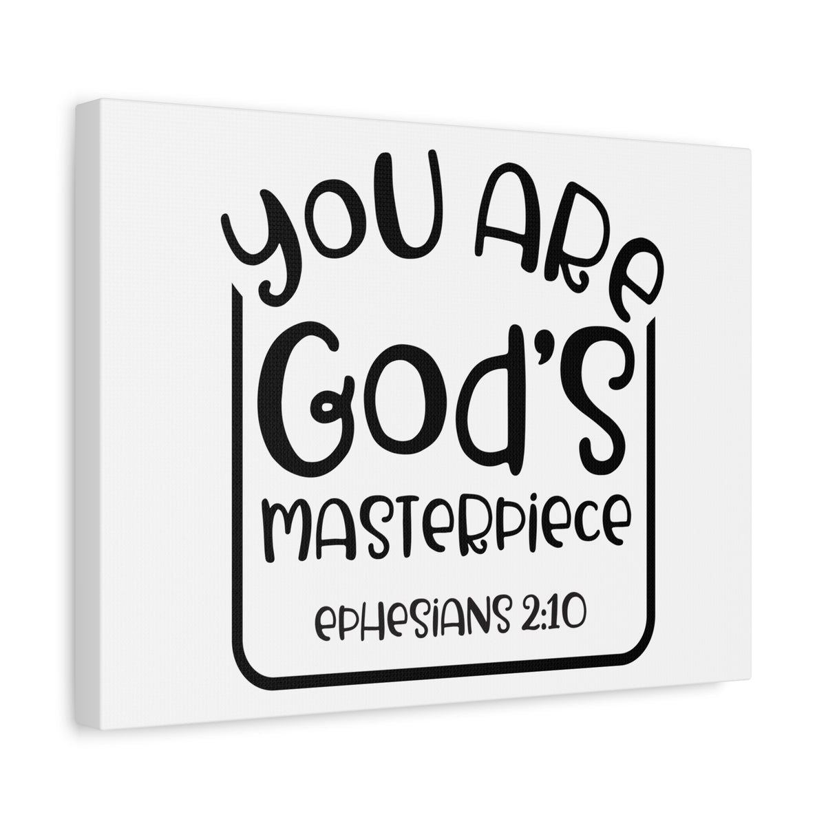 Scripture Canvas Are God's Masterpiece Ephesians 2:10 Christian Wall Art Bible Verse Print Ready to Hang