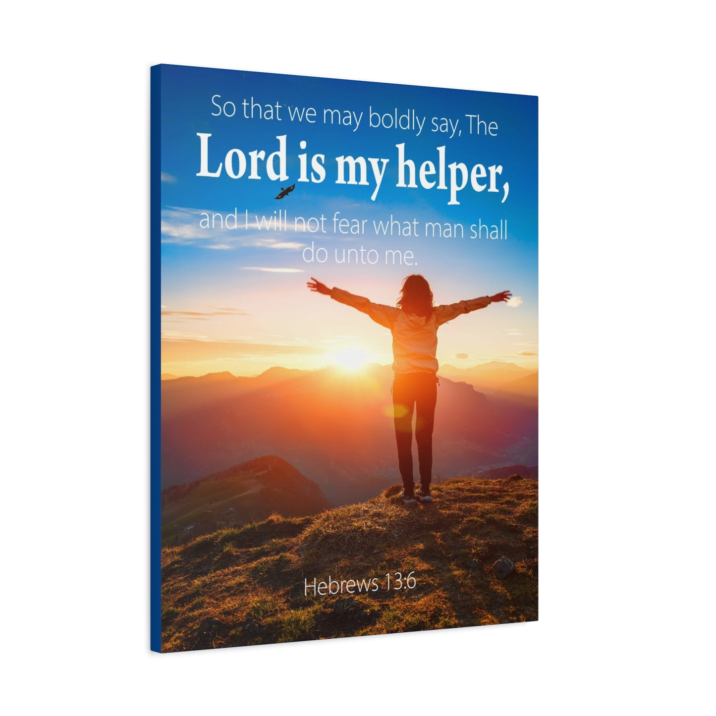 Scripture Walls Lord is My Helper Hebrews 13:6 Bible Verse Canvas Christian Wall Art Ready to Hang Unframed