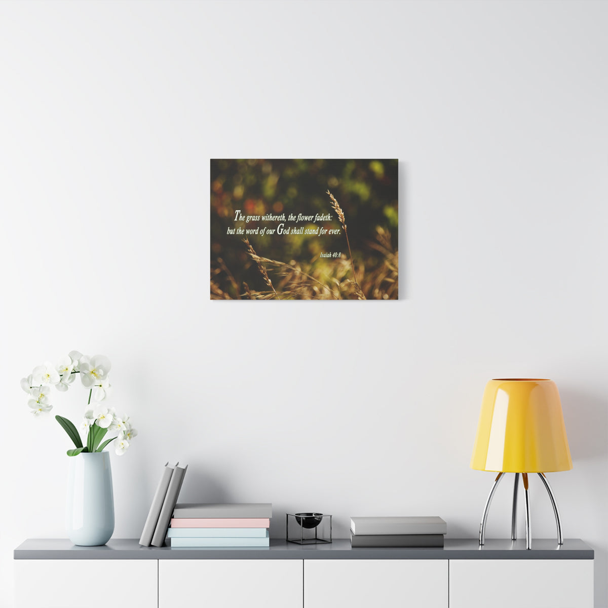 Scripture Canvas Word Of Our God Isaiah 40:8 Christian Wall Art Bible Verse Print Ready to Hang
