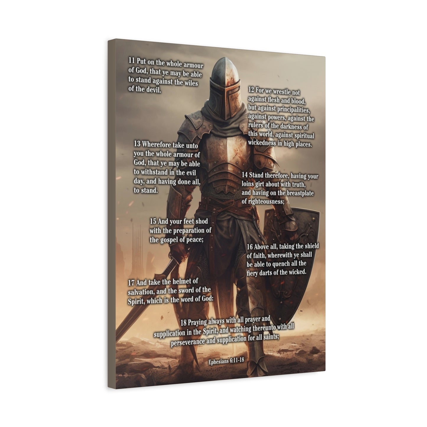 Scripture Walls Armour of God Ephesians 6:11-18 Standing Warrior Christian Wall Art Print Ready to Hang Unframed