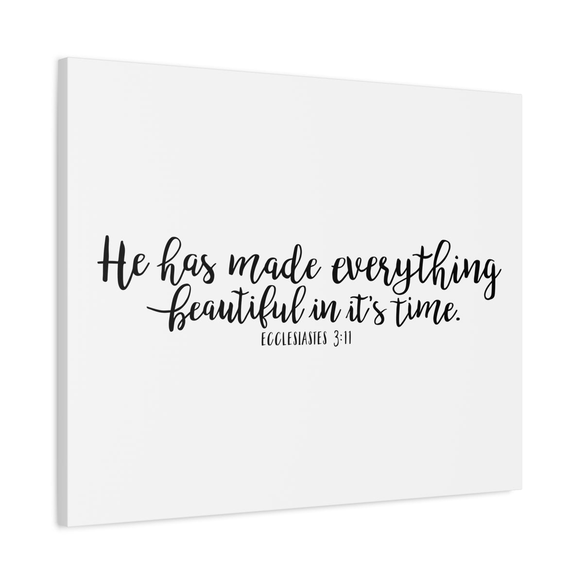 Scripture Canvas Everything Beautiful Ecclesiastes 3:11 Christian Wall Art Bible Verse Print Ready to Hang