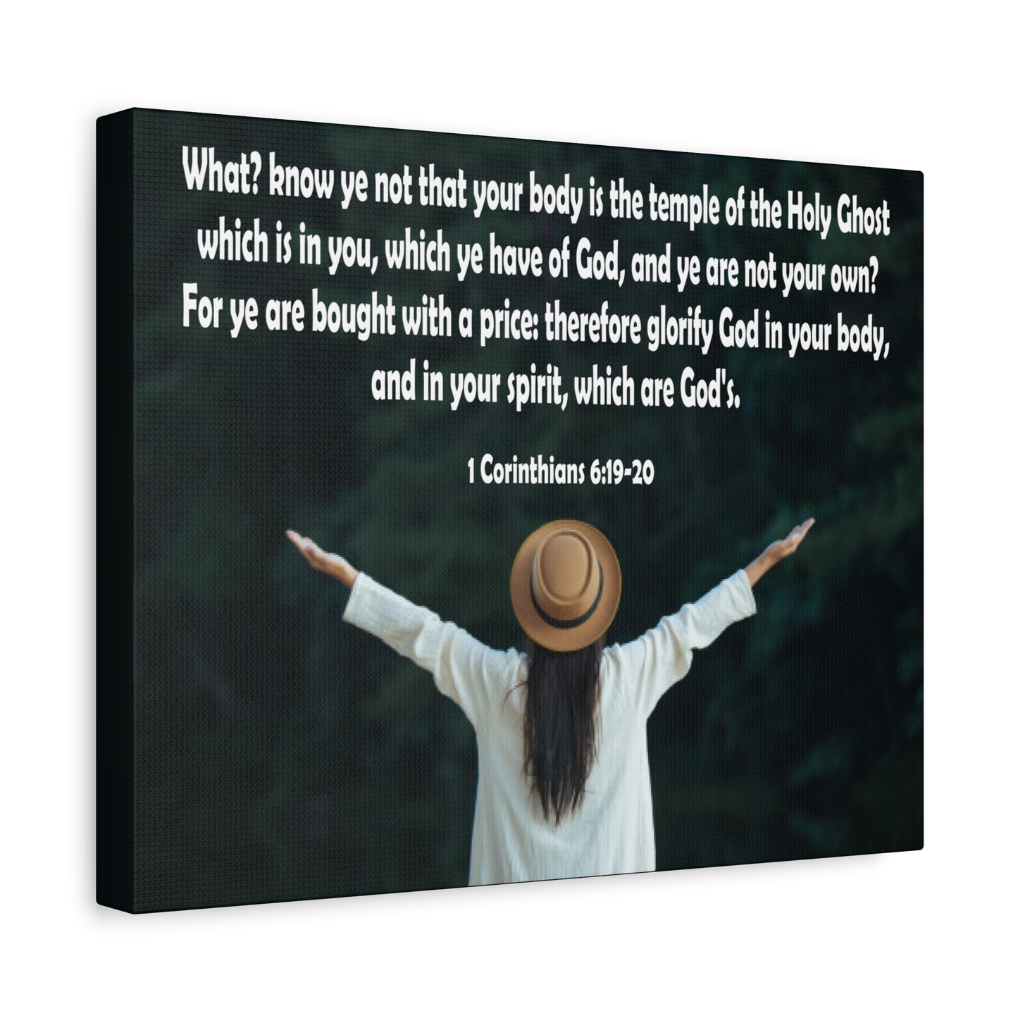 Bible Verse Canvas You Are Not Your Own 1 Corinthians 6:19-20 Christian Home Décor Wall Art Scripture Ready to Hang Faith Print