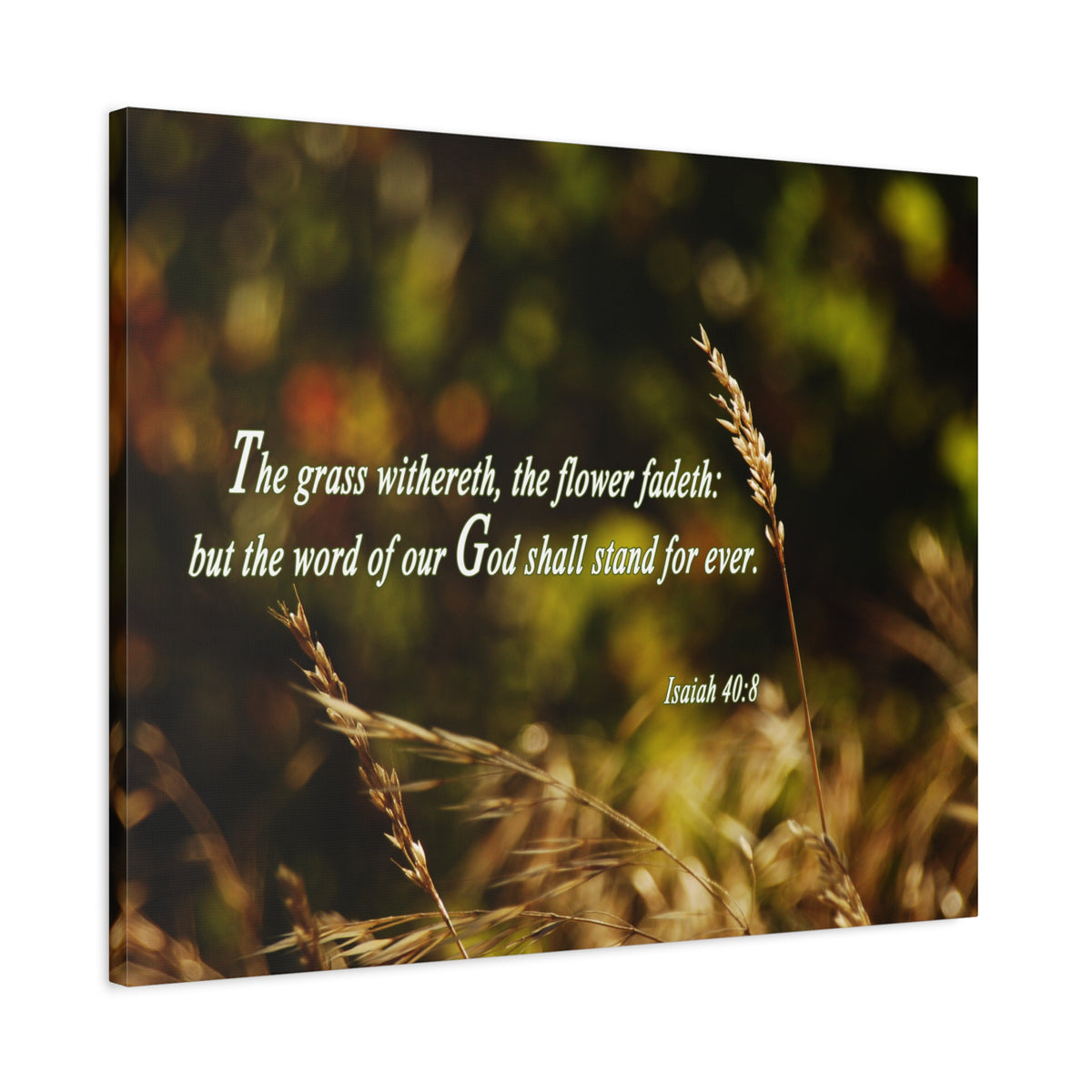 Scripture Canvas Word Of Our God Isaiah 40:8 Christian Wall Art Bible Verse Print Ready to Hang