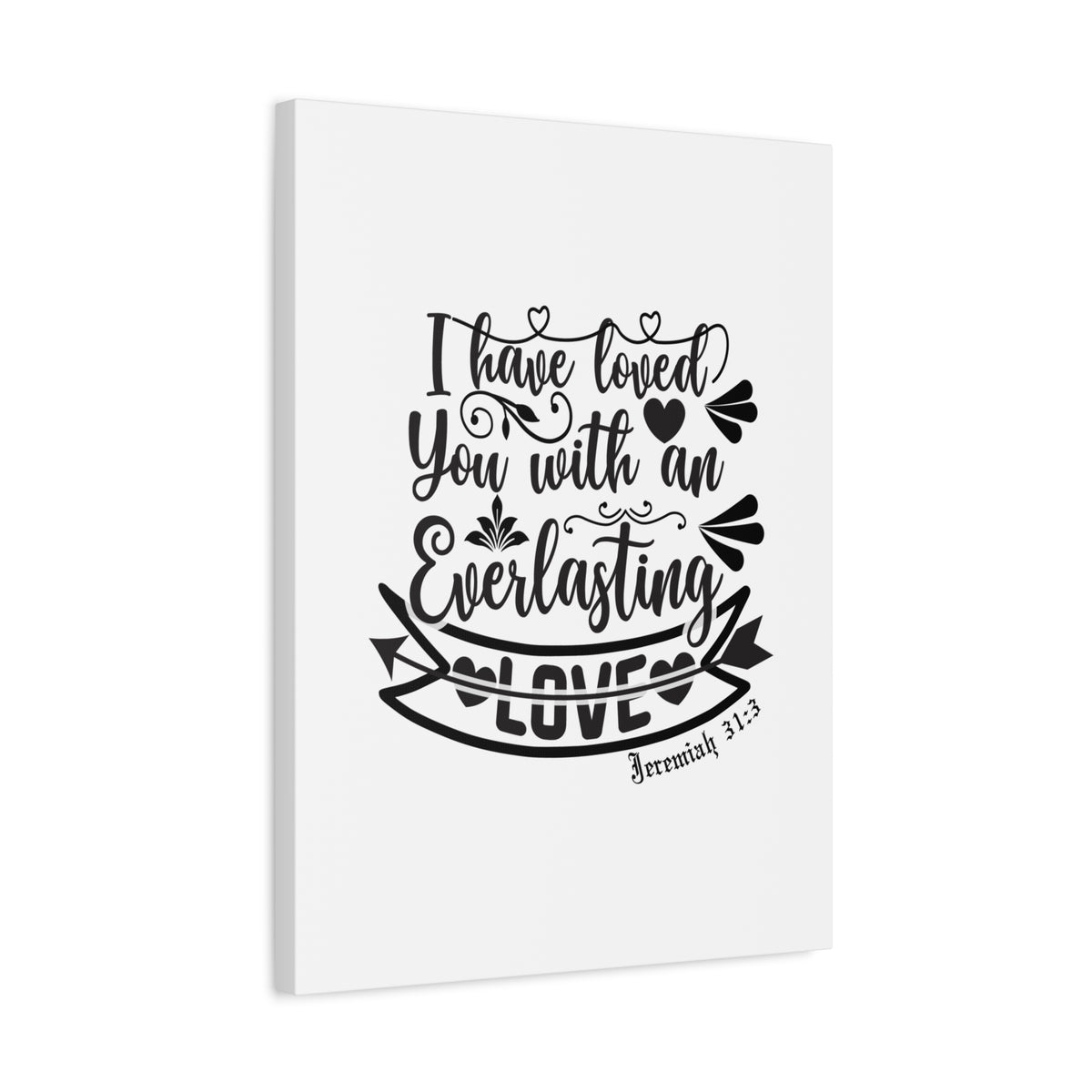 Scripture Canvas An Everlasting Love Jeremiah 31:3 Christian Wall Art Bible Verse Print Ready to Hang