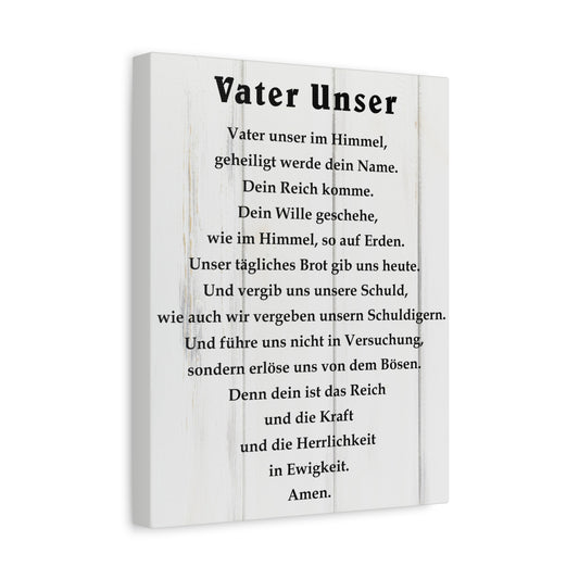 Scripture Walls Lord's Prayer Vater Unser German Wood Bible Verse Canvas Christian Wall Art Ready to Hang Unframed