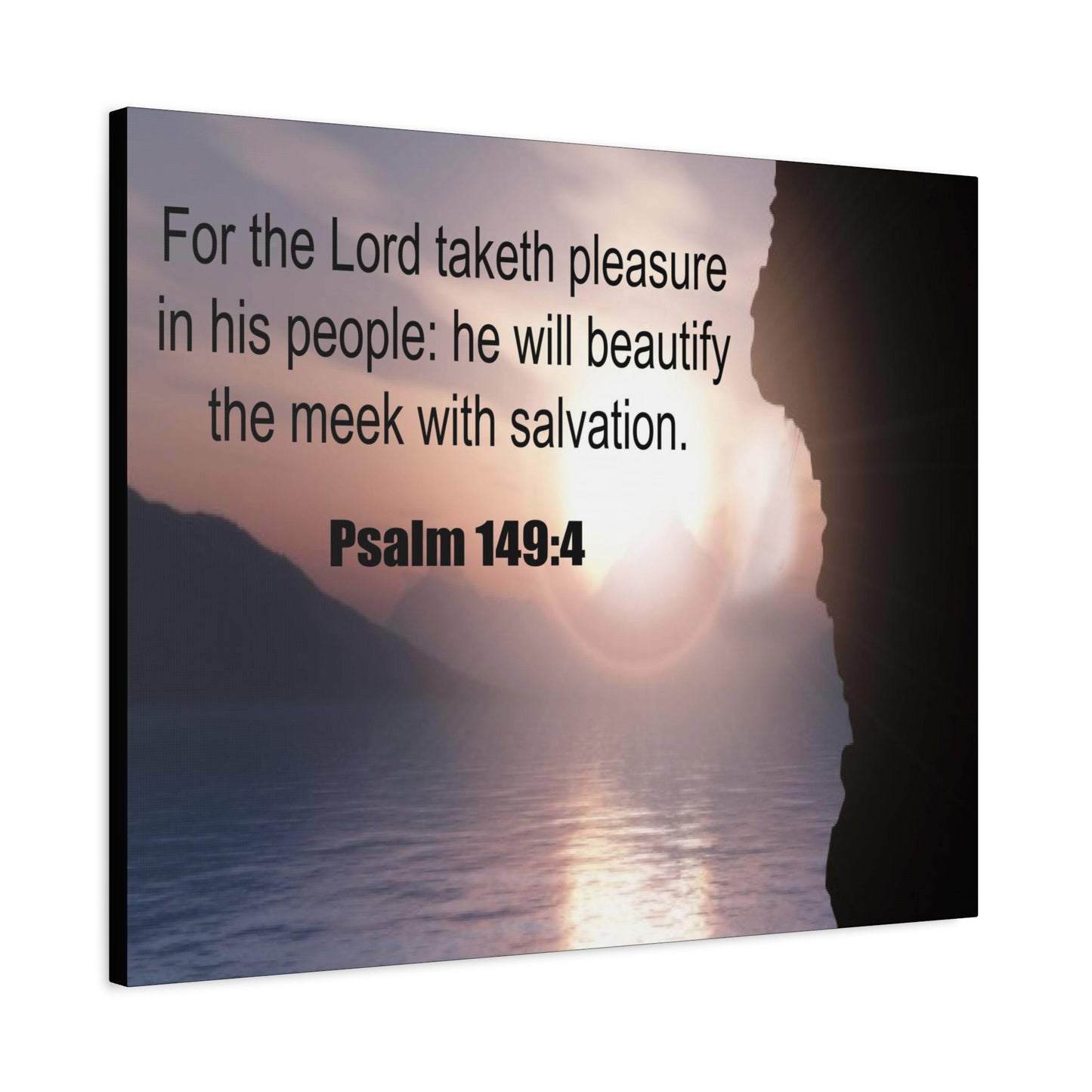 Scripture Canvas Beutify the Meek Psalm 149:4 Christian Wall Art Bible Verse Print Ready to Hang