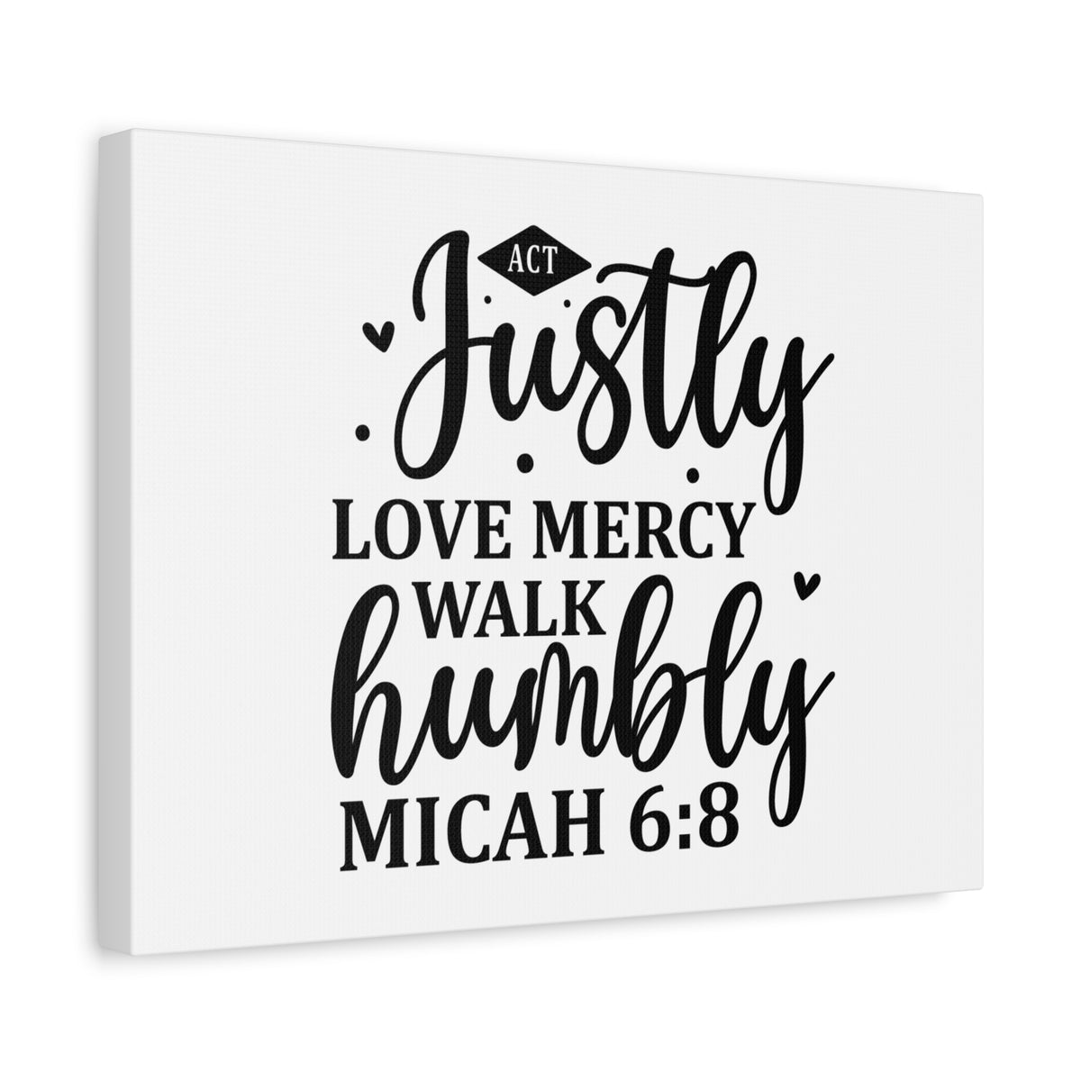 Scripture Canvas Love Mercy Micah 6:8 Christian Wall Art Bible Verse Print Ready to Hang