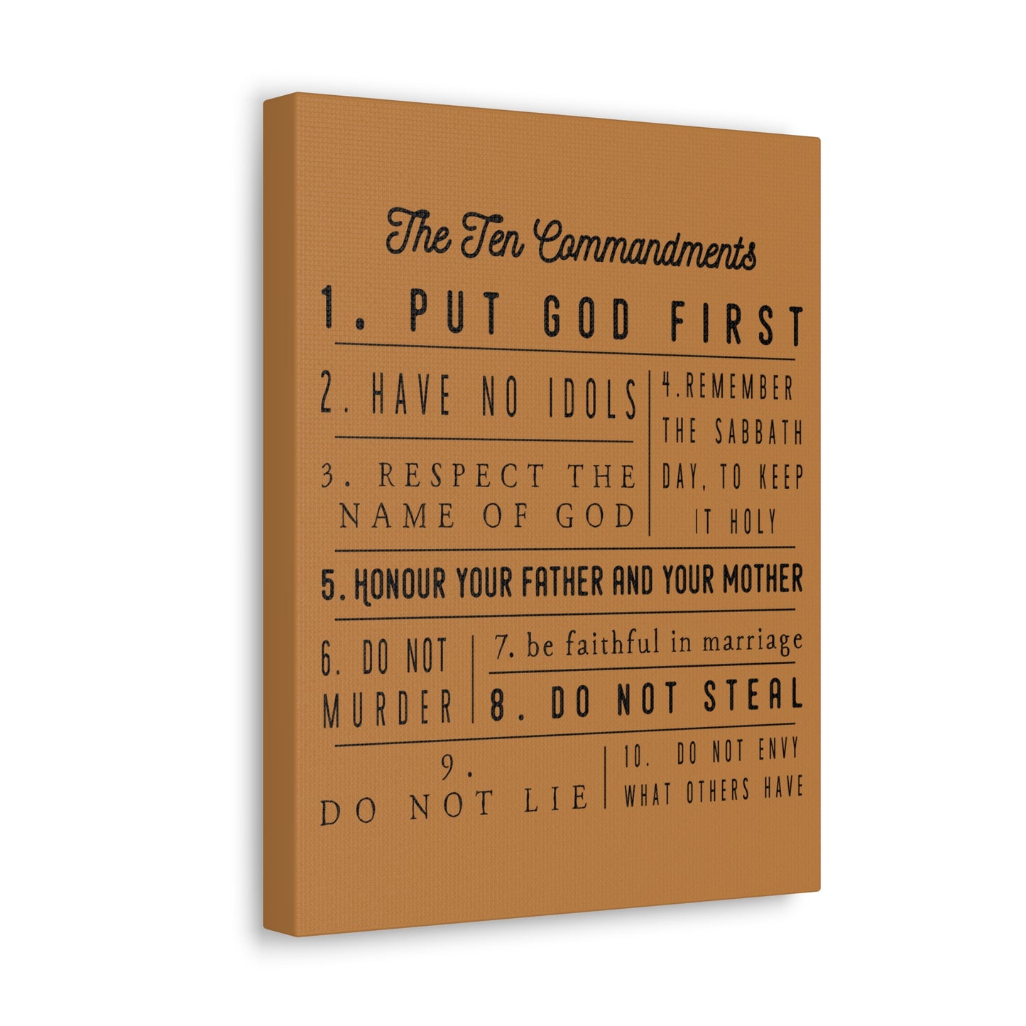 Ten Commandments Exodus 20:2Ã¢ÂÂ17 Christian Wall Art Print Ready to Hang