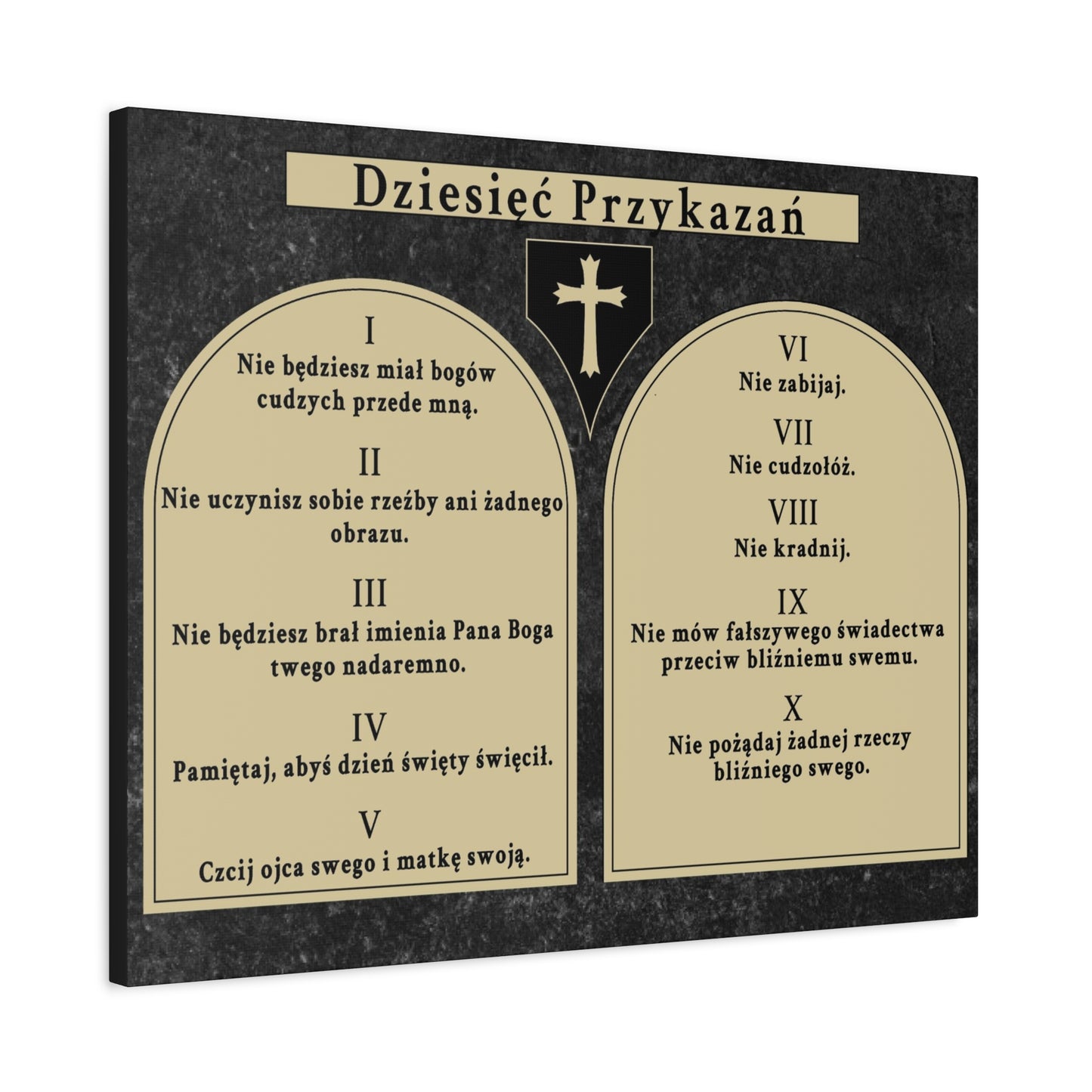 Scripture Walls Dziesięć Przykazań Ten Commandments Polish Bible Verse Canvas Christian Wall Art Ready to Hang Unframed