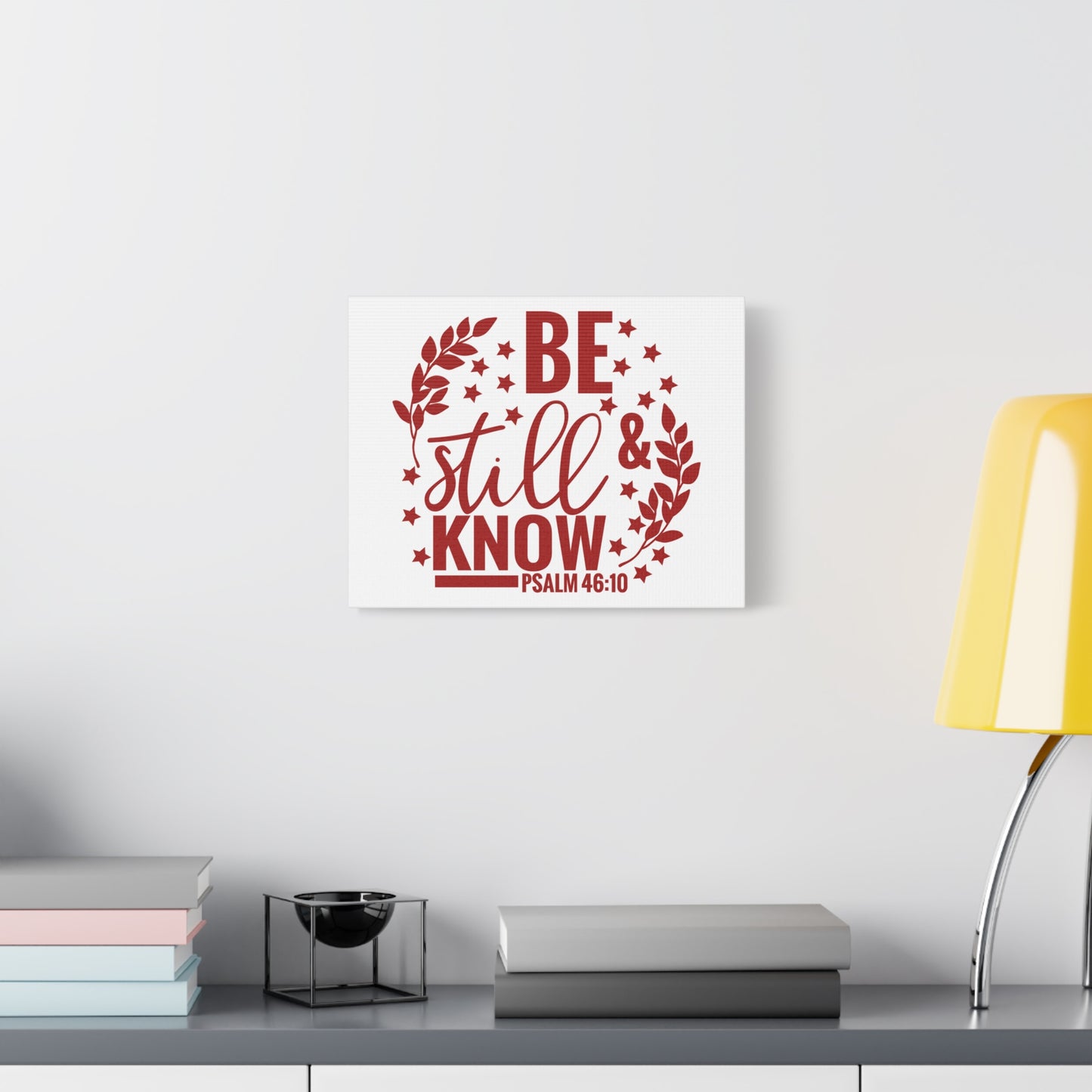 Scripture Canvas Be Still Psalm 46:10 Christian Wall Art Bible Verse Print Ready to Hang
