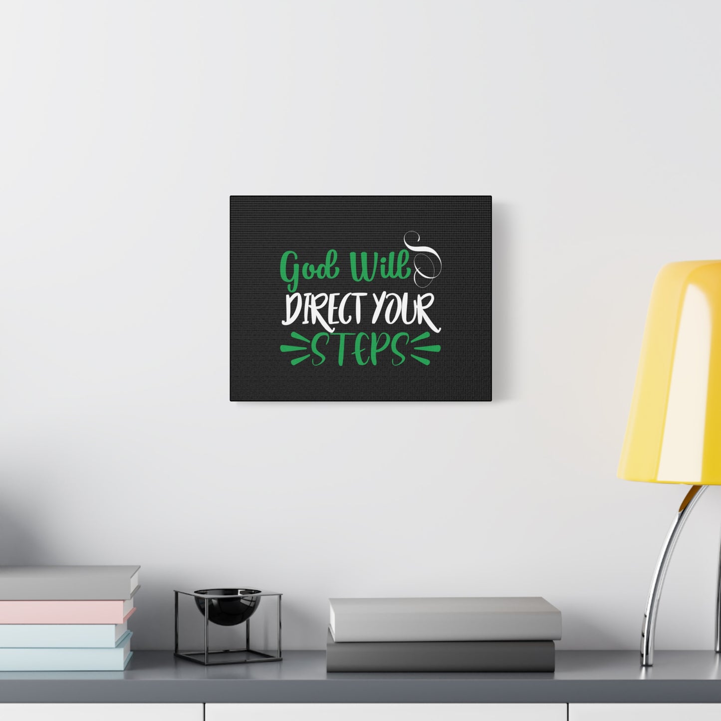 Scripture Canvas God Will Direct Your Steps Psalm 32:8 Christian Wall Art Bible Verse Print Ready to Hang