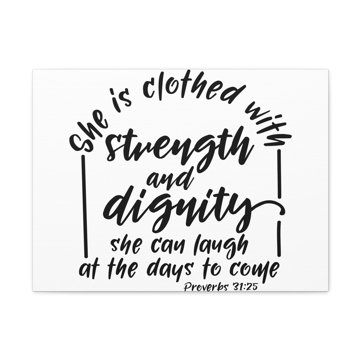 With Strength And Dignity Proverbs 31:25 Christian Wall Art Bible Verse Print Ready to Hang
