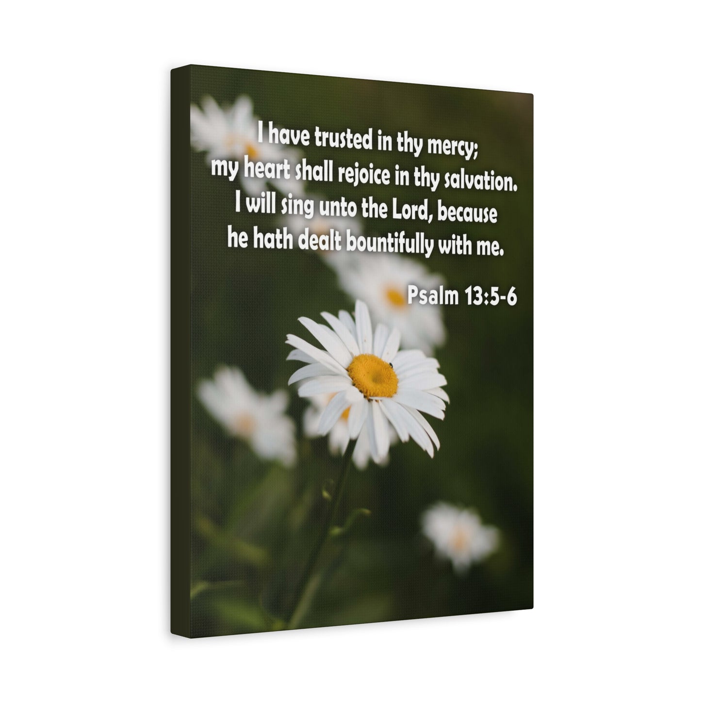 Scripture Canvas Rejoice in Thy Salvation Psalm 13:5-6 Christian Wall Art Bible Verse Print Ready to Hang