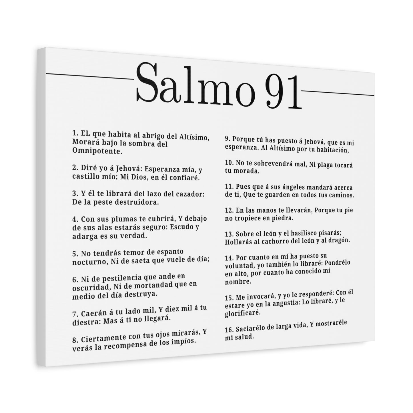 Salmo 91 Impresión De Arte Cristiano en la Pared Lista Para Colgar