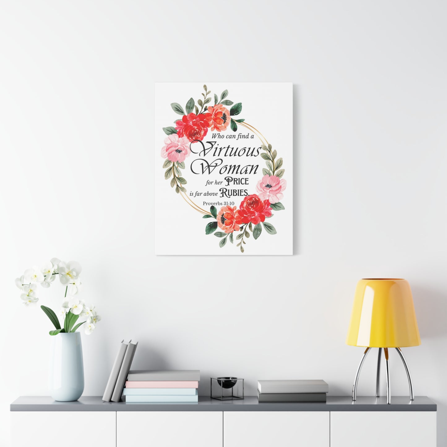 Scripture Walls Proverbs 31:10 A Virtuous Woman Bible Verse Canvas Christian Wall Art Ready to Hang Unframed