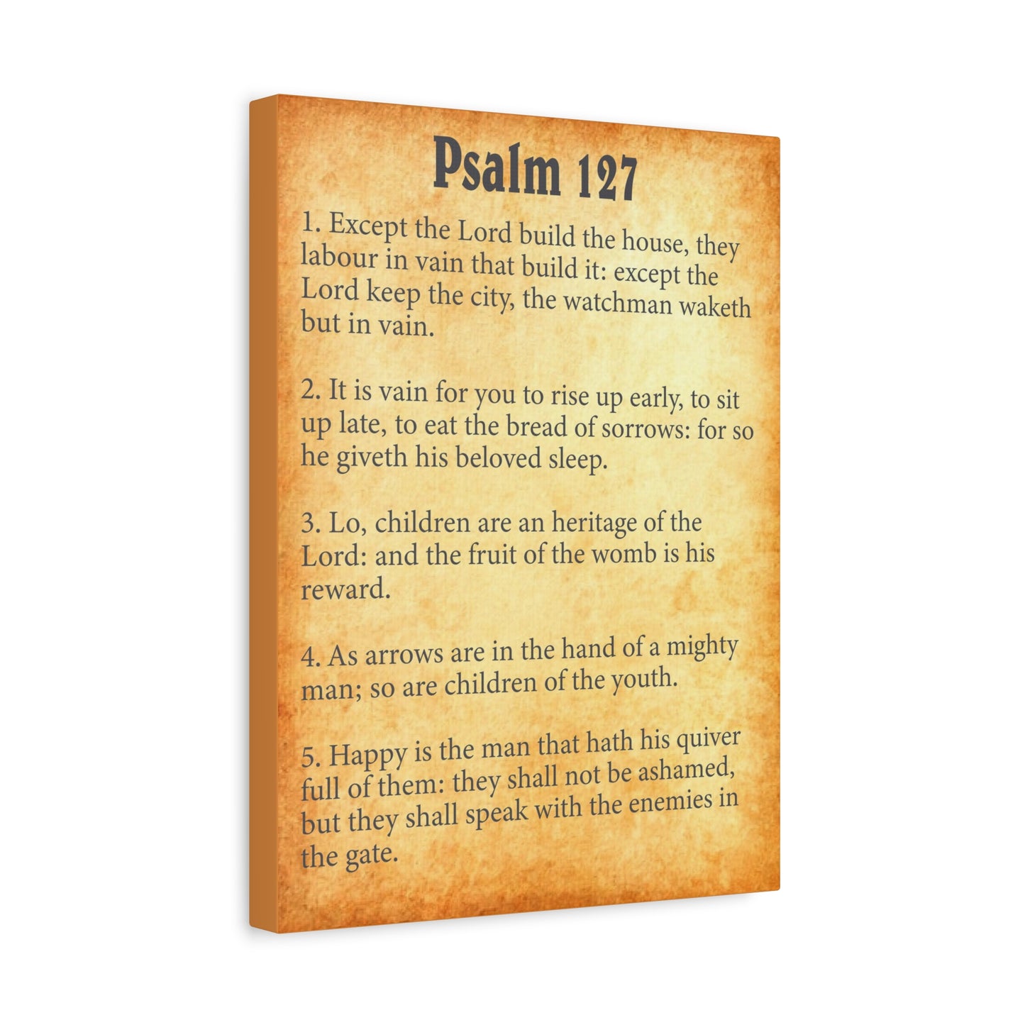 Scripture Walls Psalm 127 Gold Bible Chapter Canvas Christian Wall Art Ready to Hang