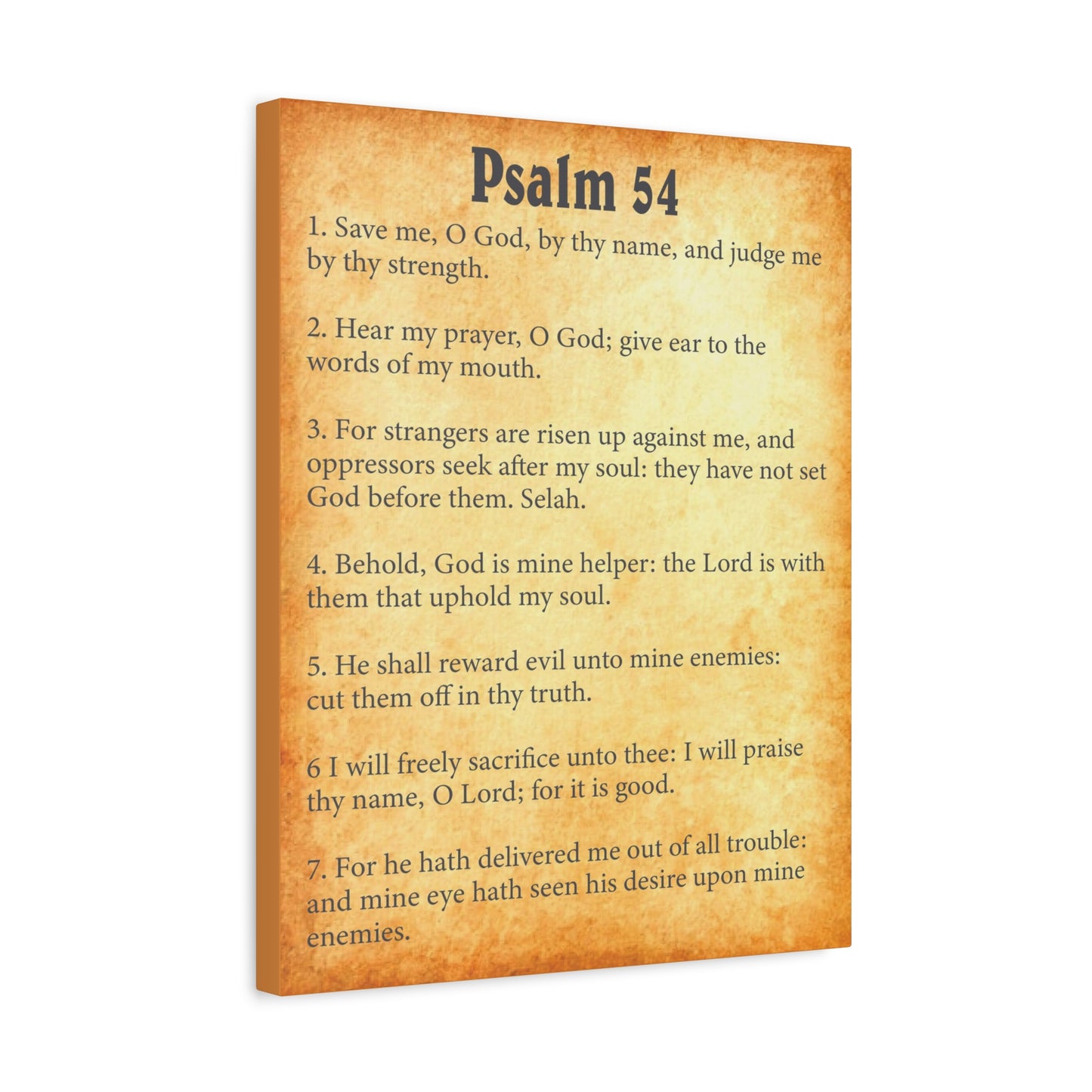 Scripture Walls Psalm 54 Gold Bible Chapter Canvas Christian Wall Art Ready to Hang