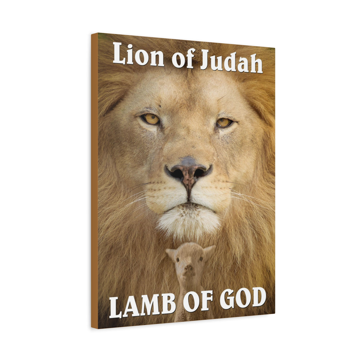 Scripture Canvas Lion of Judah Lamb of God Christian Wall Art Bible Verse Print Ready to Hang