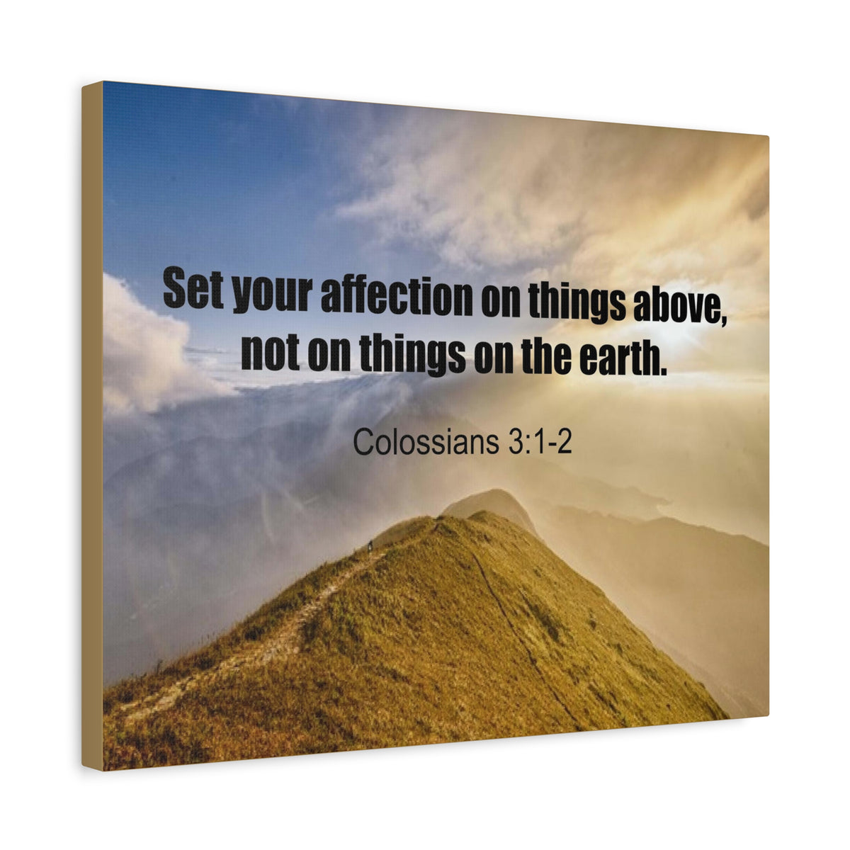 Scripture Canvas Set Your Affection Colossians 3:2 Christian Wall Art Bible Verse Print Ready to Hang