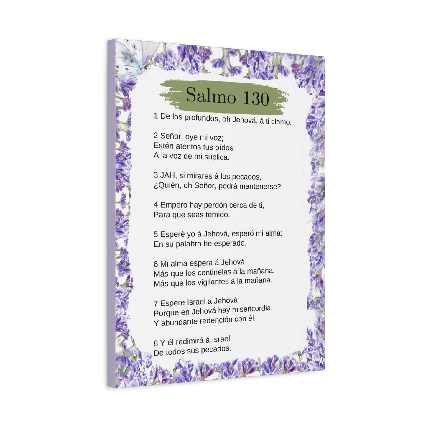 Salmo 130 Impresión De Arte Cristiano en la Pared Lista Para Colgar